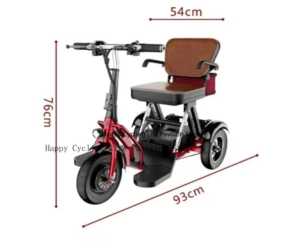 48v 350W 20AH 40KM Electric Trike Leisure Foldable Electric Tricycle Super Load-Bearing Adult Mini Portable Electric Vehicle