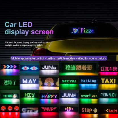 Marveloustoree smart Scrolling Advertising LED Car Sign USB RGB Custom Animation Programmable Text Pattern App Control Bluetooth Logo Light Display