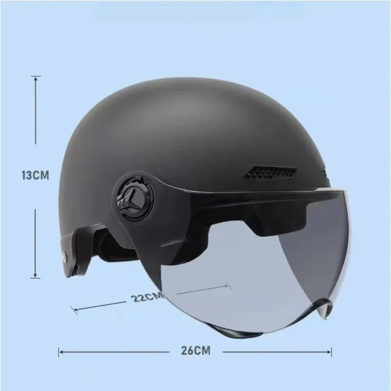 Bicycle Safety Helmet 3C Certified Men's and Women's Adult Children Cartoon Electric Bicycle Motorcycle Half Helmet with Goggles