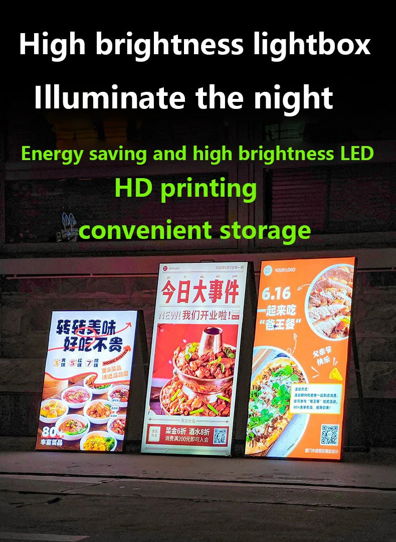 New Ultra-thin LED Light Box Luminous Poster Display LED Backlit Menu Board for Restaurant Cafe Shop Billboard Grill Price List