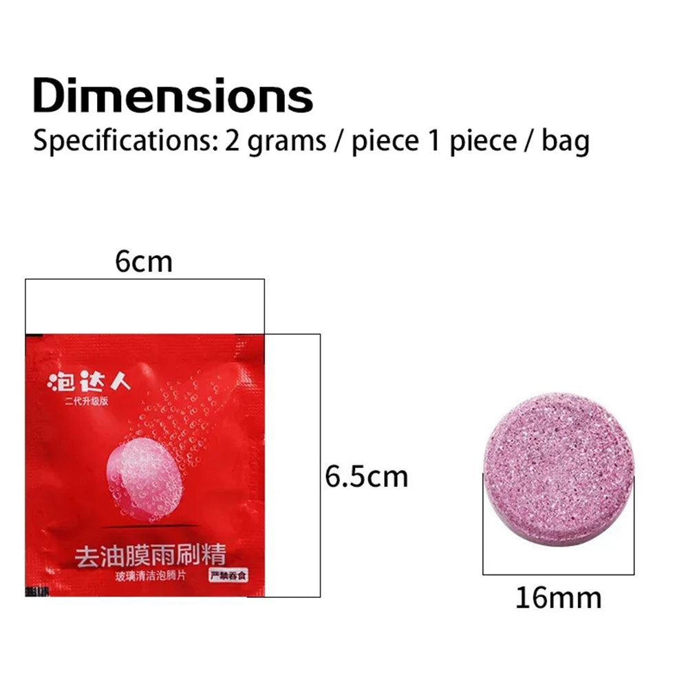 Car Windshield Glass Concentrated Washer Tablets Car Effervescent Washer Fluid Wiper Glass Solid Cleaning Tablets for Car Window