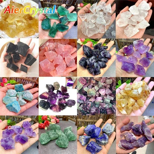 Natural Crystal Stones Rose Quartz Amethyst Fluorite Irregular Shape Mineral Rock Reiki Healing Stone Specimen Home Decor