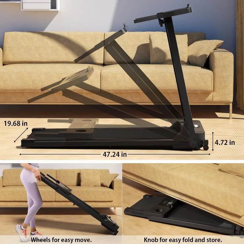 3.0 Foldable Portable Folding Small Treadmills for Home Office with 300 LBS Capacity - MarvelouStoree