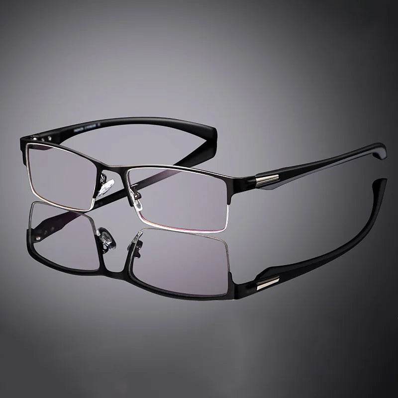 Vintage Near Sight Glasses Unisex Men Half-frame Anti Blue Light Business Eyeglasses Finished Optical Myopia Eyewear Diopter - MarvelouStoree