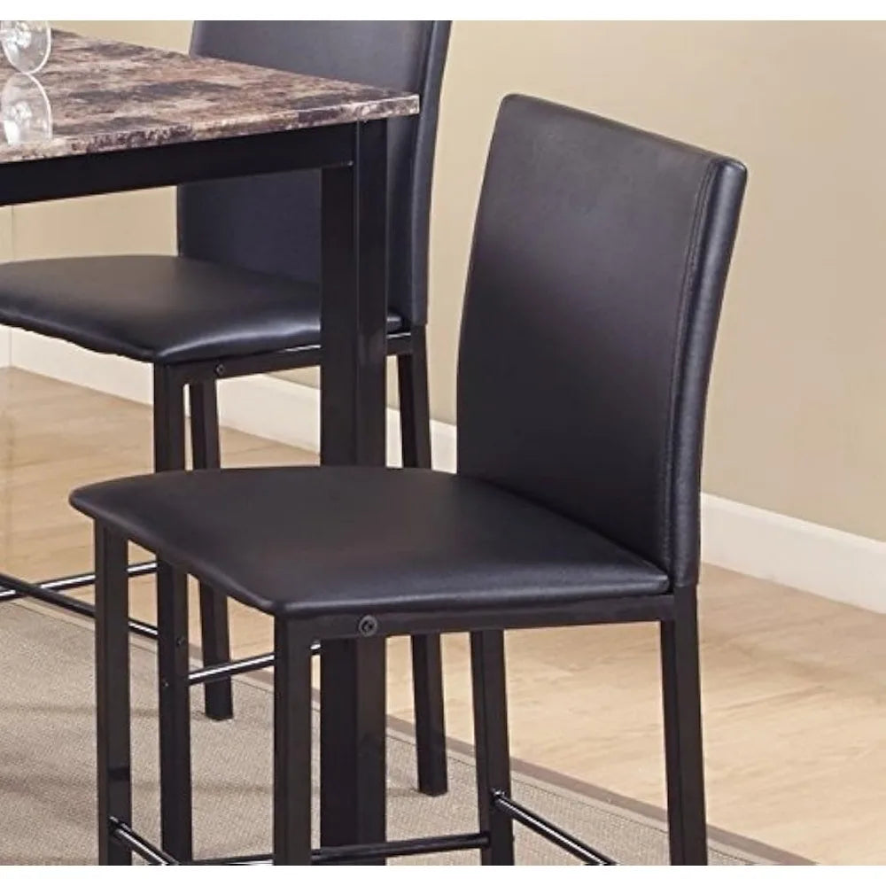 5 Piece  Counter Height Dining Set with Laminated Faux Marble Top