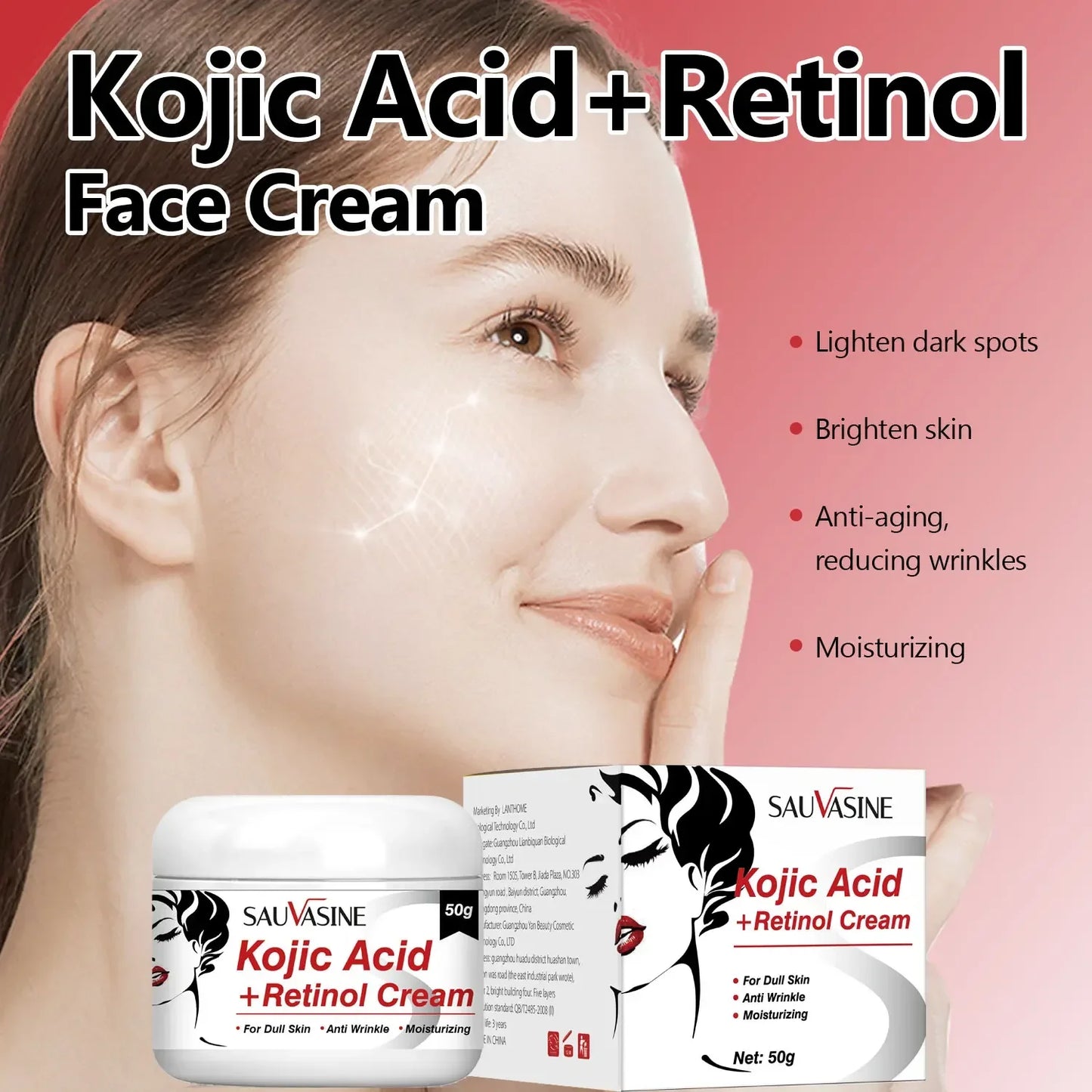 Kojic Acid Whitening Set Face Cream Moisturizer Facial Mask Collagen Face Repair Suncreen Facial Soap Anti-Aging Skin Care Kit