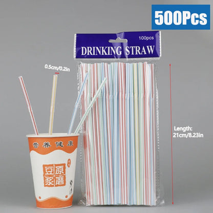 100-1000Pcs Flexible Kunststof Straws For Juice Cocktail Drinking Straws Multi Colored Kitchen Party Pajitas Plastique Straw