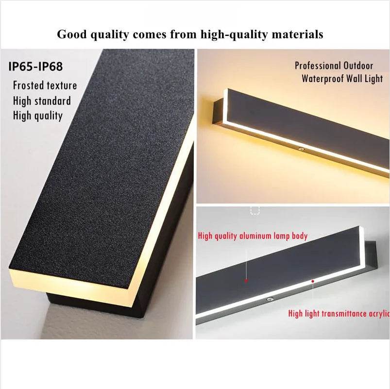 Long Wall Light Outdoor Lighting Waterproof Ip65LED Garden Country Villa Balcony Light Lnterior Wall Bedroom Living Room Light - MarvelouStoree