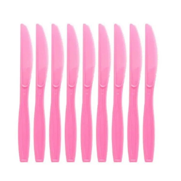 10pcs/Set green golden Pink Disposable Tableware Plastic Knife Fork Spoon Birthday Decor Kids Adults Wedding Party Supplies