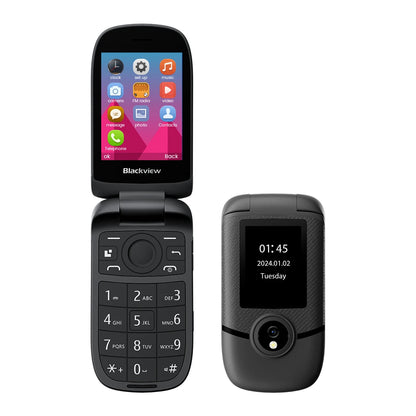 Blackview N2000 Flip Phone Elderly Cellphone Two Display 2.8" SOS Fast Quick Call Dial Push Button Folded Senior Mobile Phone