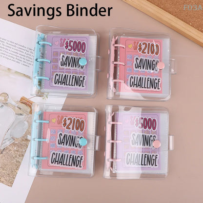 Savings Binder $2100/$5000 Savings Challenge Loose-leaf Notebook Binder Housing Budget Planner Cash Envelope Savings