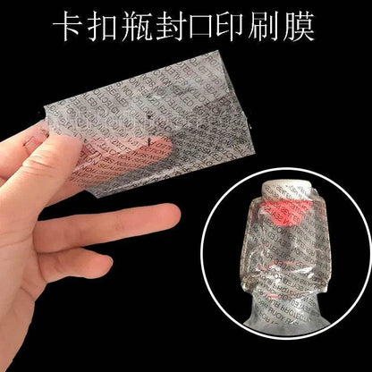 200pcs Medicine Bottle Mouth Plastic Sealing Film Black English Printed Heat Shrink Film Transparent Easy To Tear Sealing Sleeve