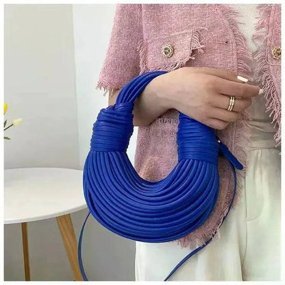 Handbags for Women 2024 New Gold Luxury Designer Brand Handwoven Noodle Bags Rope Knotted Pulled Hobo Silver Evening Clutch Chic