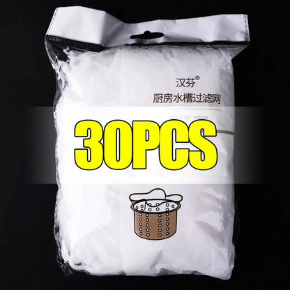 30/1000pcs Disposable Sink Filter Mesh Bags Kitchen Sink Strainer Drain Hole Anti-blocking Garbage Bag Sink Drainage Garbage Net