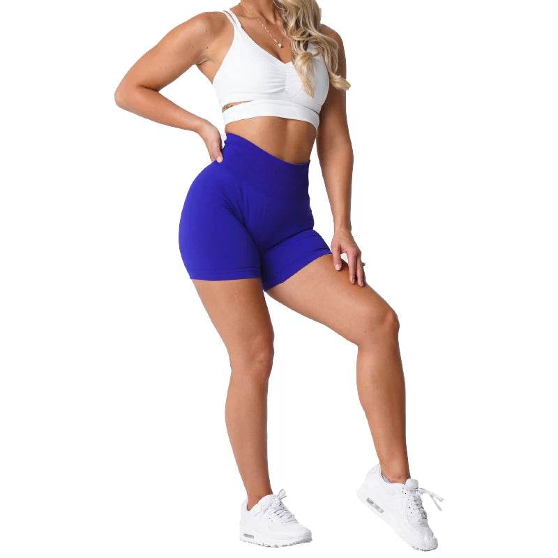 New Spandex Solid Seamless Shorts Women Soft Workout Tights Fitness Outfits Yoga Pants Gym Wear - MarvelouStoree