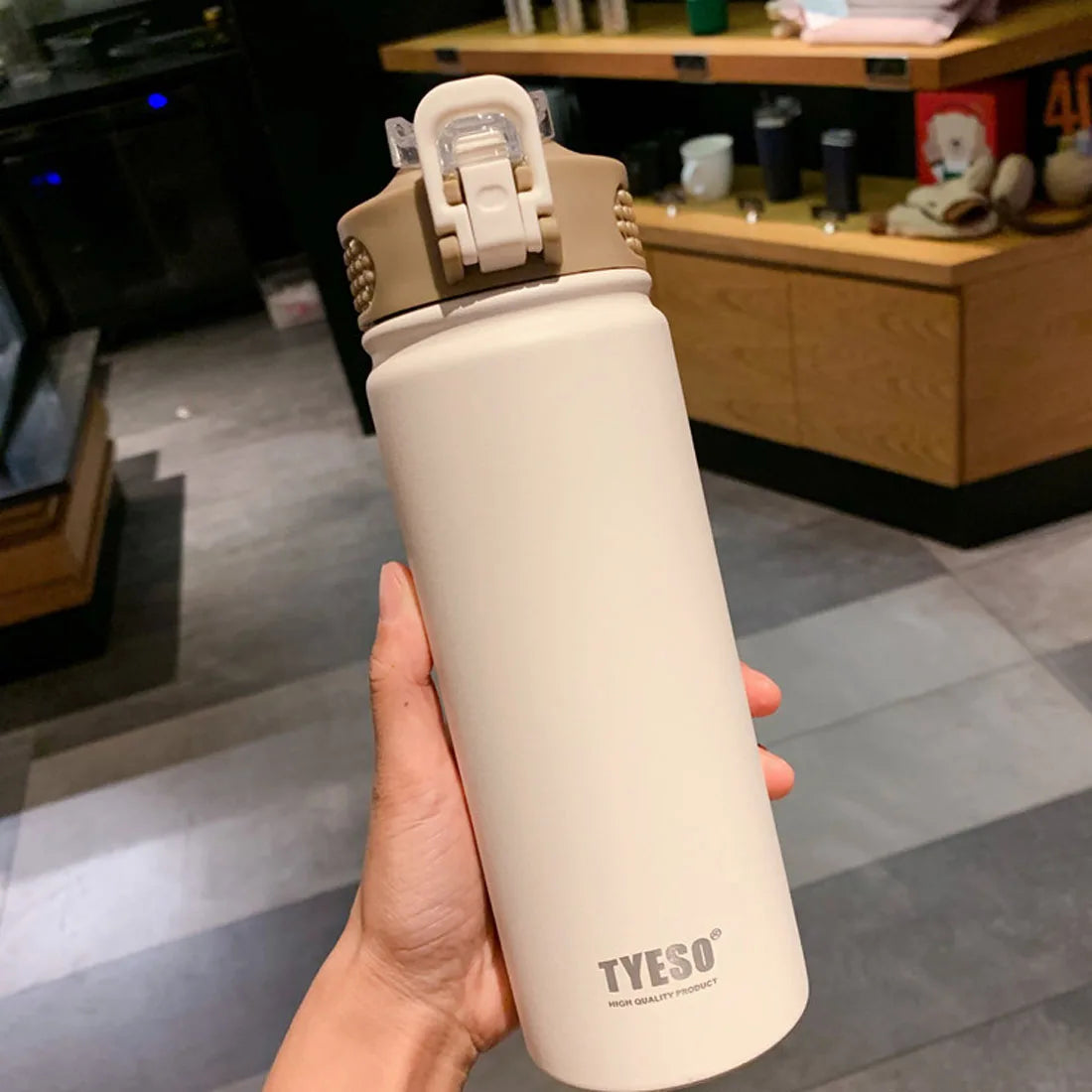 Thermos Bottle with Straw 750ml Stainless Steel Thermal Cup Car Insulated Flask Water Tumbler for Outdoor Sports