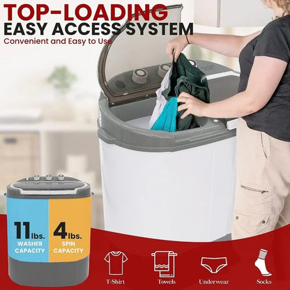 Washing Machine Portable 2-in-1 & Spin-Dryer - Convenient Top-Loading Easy Access Energy & Water Efficient Design Major Home