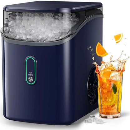 Silonn Nugget Ice Maker Countertop, Pebble Ice Maker with Soft Chewable Ice, One-Click Operation Ice Machine with Self-Cleaning