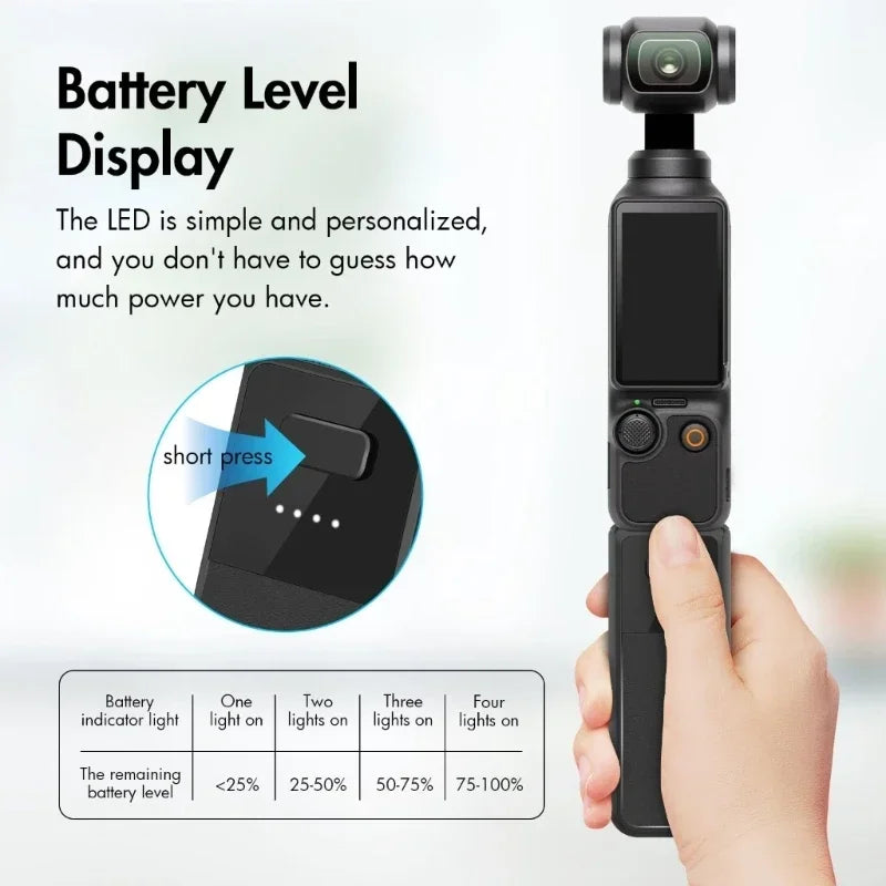 DJI Osmo Pocket 3 Battery Handheld 2800mAh Power Bank Hand Grip for Osmo Pocket 3 Camera with Type-C Cable