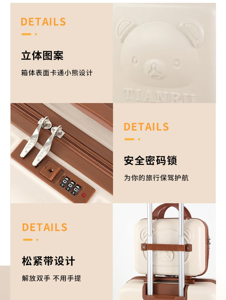 2023 New Cartoon Travel Suitcase with Hand bag 20 inch Girls Trolley Bag Fashion Women Suitcase Rolling Luggage set