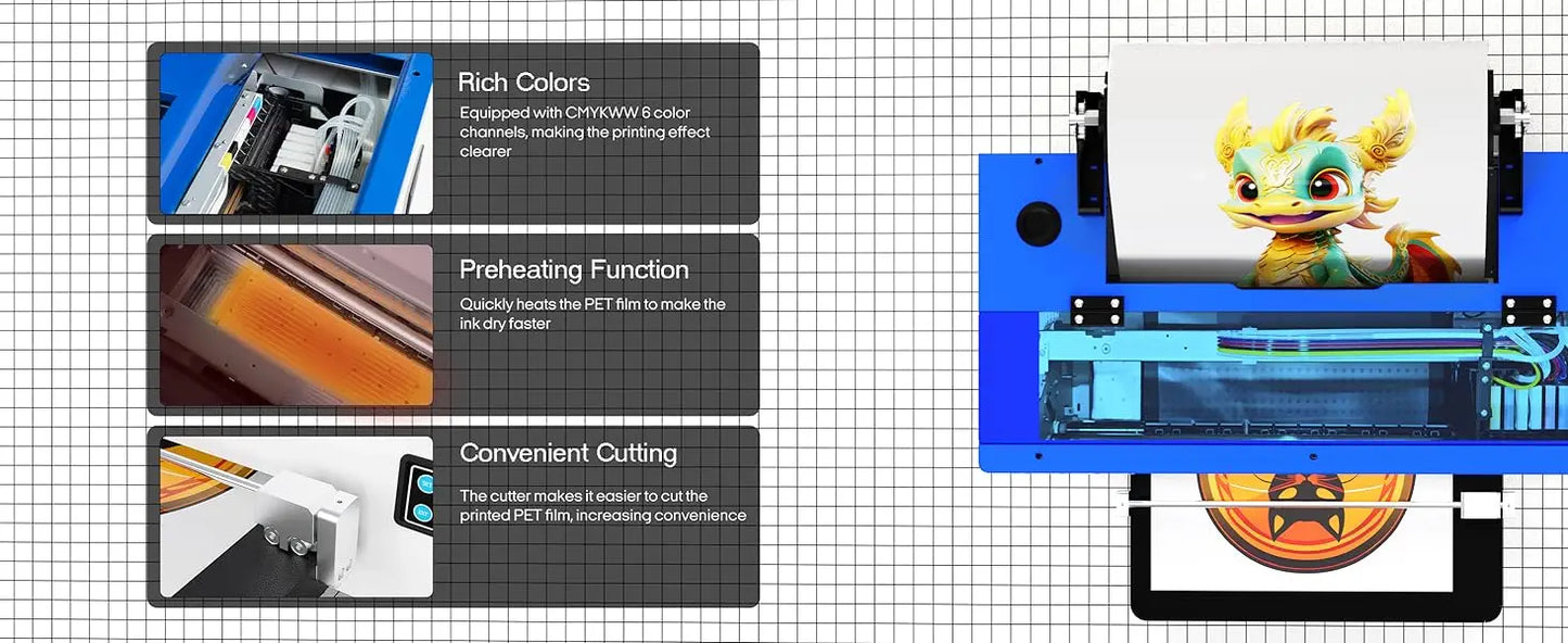 Punehod A3+ L1800 DTF Printer For T Shirt DTF Transfer Film Printer With DTF Oven for T-shirt Clothes Hoodie Printing Machine