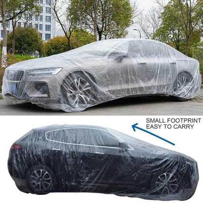 Car Clothing Disposable Car Clothing Film Material Car Cover Transparent Thickened Dustproof Rain Proof Dust Proof - MarvelouStoree