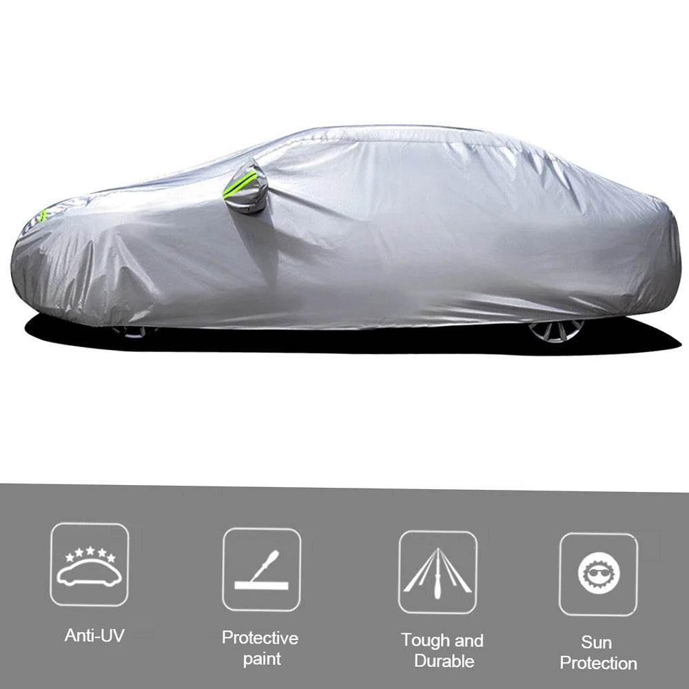 S-XXL Car Cover Sedan Full Covers with Reflective Strip Sunscreen Protection Dustproof&Waterproof UV Scratch-Resistant Universal - MarvelouStoree