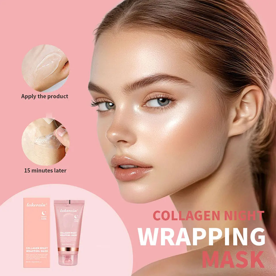 Night Collagen Wrapping Mask Rejuvenation Moisturizing Brightening Korean Face Mask Make Glowy Skin Elasticity Facial Mask