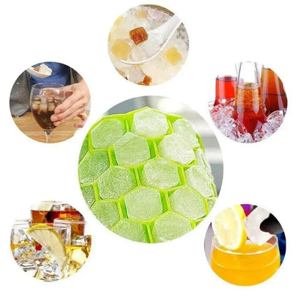 Large-capacity Ice Trays Silicone Mold Reusable Honeycomb Ice Cube Maker Food Grade Ice Maker with Lids Popsicle Mould Mold