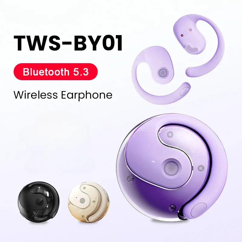 OWS Wireless Headphones Bluetooth Headset with Mics HiFi Stereo Sound Earphones Smart Touch Sports Waterproof Earbuds for phone