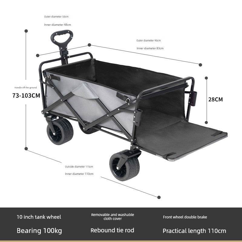 Foldable Four-Wheel Stall Kids Long Outdoor Camp Car - MarvelouStoree