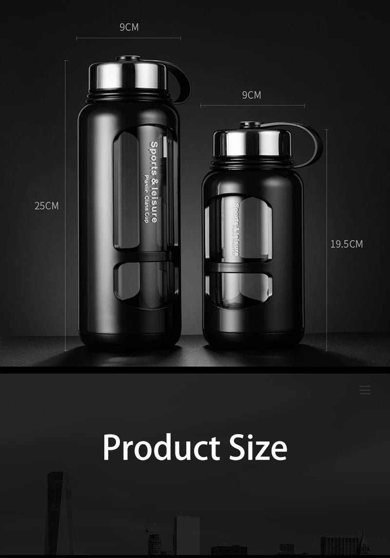 700/1000ml Large Capacity Portable Glass Water Bottles Outdoor Sports Water Bottle Leak-proof Bike Climbing Drinkware