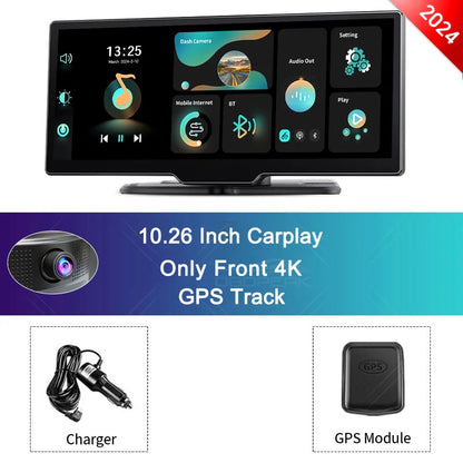 OBDPEAK k2 2.0 Dash Cam 10.26" 4K Car Dvr Camera Carplay & Android Auto GPS Navigation Rearview Mirror Dashboard Video Recorder