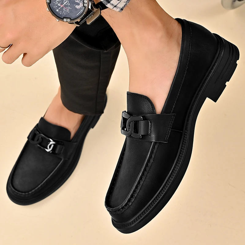 Handmade Casual Loafers Breathable Male Driving Flats Hot Sale Man Platform Business Shoes Genuine Leather Men's Slip on Shoes