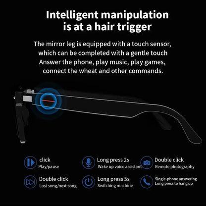 Modern Black technology E13 Bluetooth Smart Glasses Wireless Bluetooth Headset Anti Blue Light Sunglasses Man Woman Sunglasses - MarvelouStoree