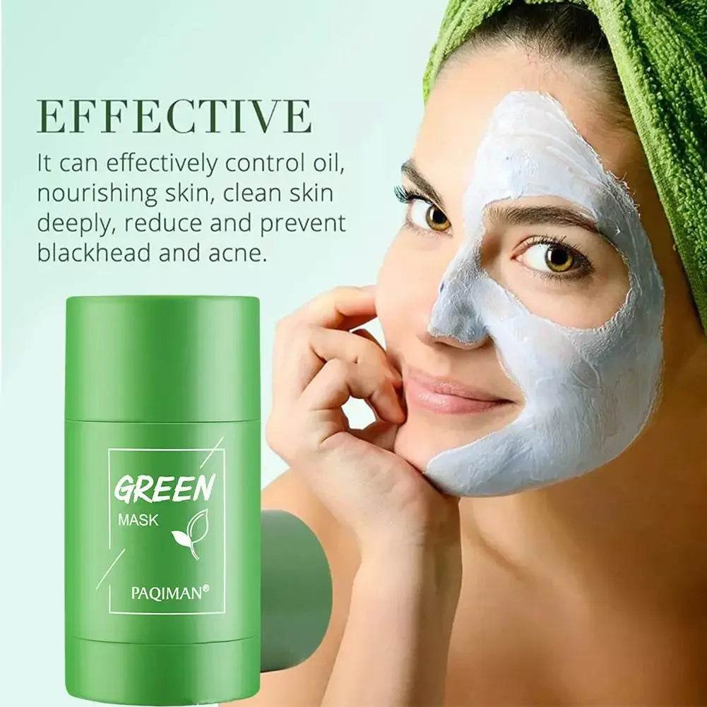 Hot Green Tea Solid Cleansing Mask Dispel Acne Blemish Mark Remove Blackhead Acne Smearing Mud Film Hydrating Mask 2024 - MarvelouStoree