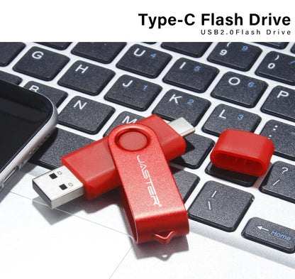 TYPE-C USB Flash Drive 128GB Real Capacity Pen Drive 64GB Free Key Chain Memory Stick Creative Business Gift Red U Disk Blue 32G