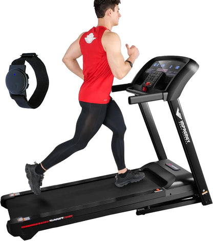 Folding Treadmill with Auto Incline 15%, 3.5HP, 350 Lb Capacity, 11 MPH, 50" x 19" Ultra Large Running Area, Heart Rate