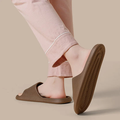 Thick Platform Bathroom Home Slippers Women Fashion Soft Sole EVA Indoor Slides Men sandals 2023 Summer Non-slip Flip Flops