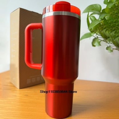 40 oz Tumblers Cup Straw Car Travel Mugs Coffee Tumbler Cups for Stanleys With Handle Insulated Stainless Steel Lid