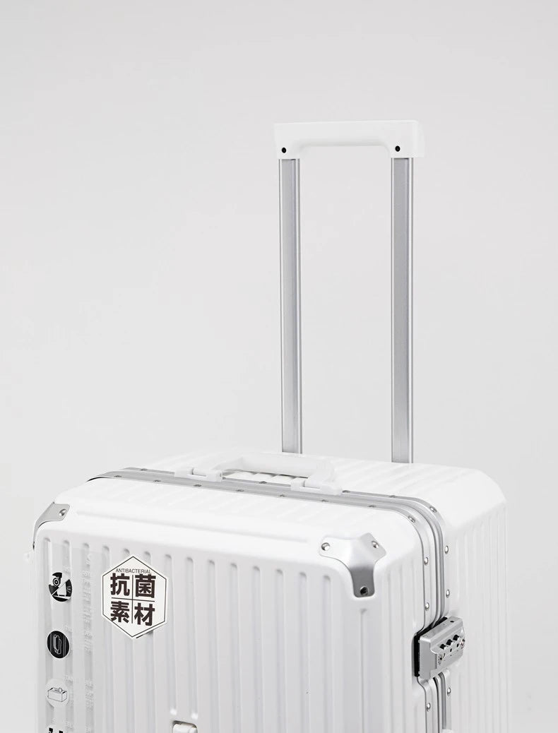 Large Capacity Travel Luggage Aluminum frame Suitcase pull rod Case 24/28/32 " with Cup Holder Travel Case Combination box