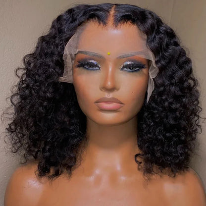 Wear And Go Bob Wigs For Women Human Hair 180% Water Wave Glueless Wig Ready To Go Human Hair Wigs Pre Cut Lace Air Wig Sale 180