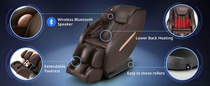 Massage Chair Recliner with Smart Acupoint Scanning, Thai Stretch, Zero Gravity, Blue - MarvelouStoree