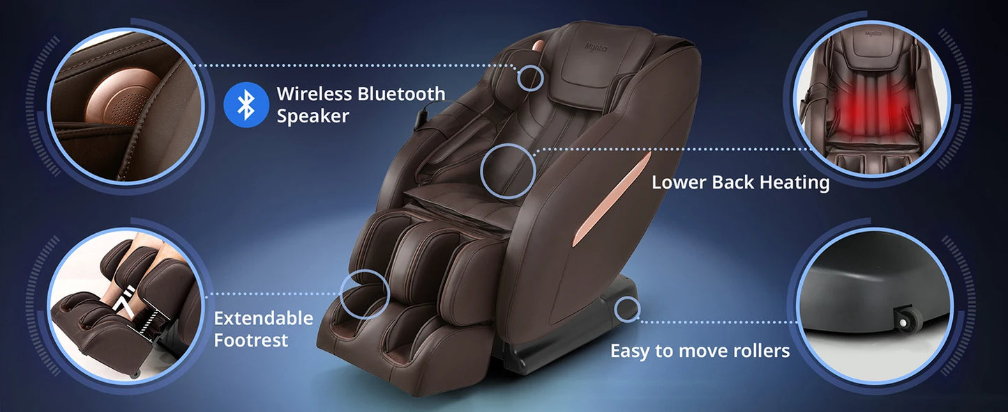 Massage Chair Recliner with Smart Acupoint Scanning, Thai Stretch, Zero Gravity, Blue