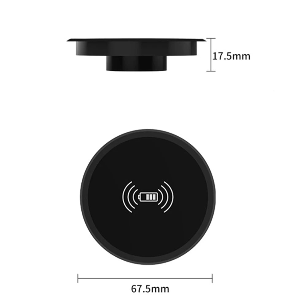 15W Built in Desktop Wireless Charger Desktop Furniture Embedded Fast Wireless Charger Charging For QI 13 /12 Galaxy S22 S20U