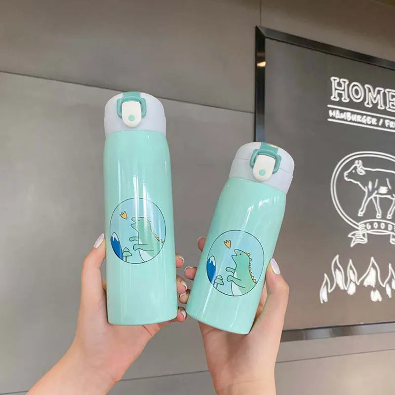 350/500ml Dinosaur Thermal Mug Bouncing Lid Stainless Steel Thermos Water Bottle for Kids Children Child School Christmas Gift