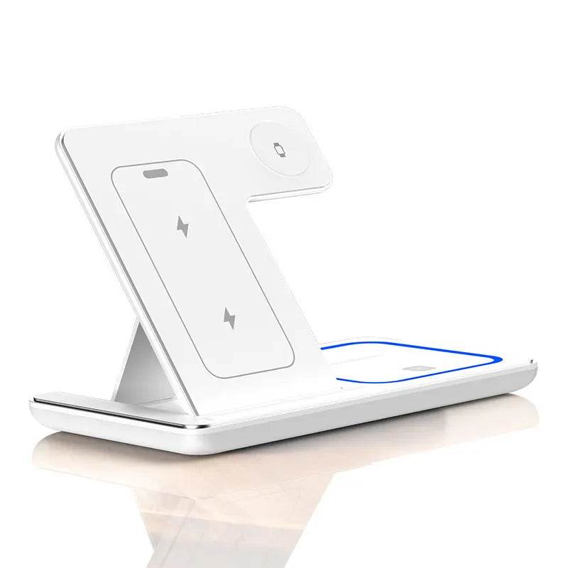 30W LED Fast Wireless Charger Stand 3 in 1 Foldable Charging Station For iPhone 15 14 13 12 11 Apple Watch 9 8 7 6 5 Airpods Pro - MarvelouStoree