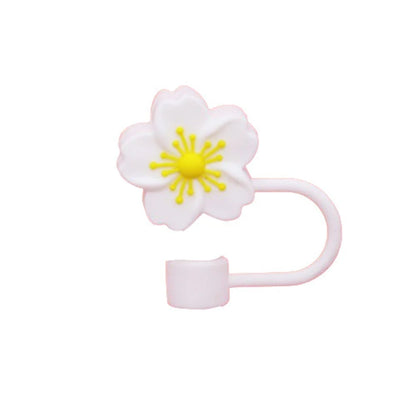 10mm/0.4in Flower Shape Straw Cover Compatible with Stanley 30&40 Oz Tumbler Soft Silicone Flower Straw Cover Straw Lid