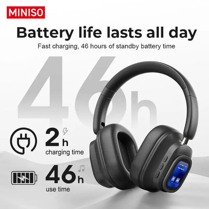 MINISO G90 Wireless Headphones with Built-in Microphone Noise Cancellation Touch Screen Headset,Earbuds Foldable Gaming Headset