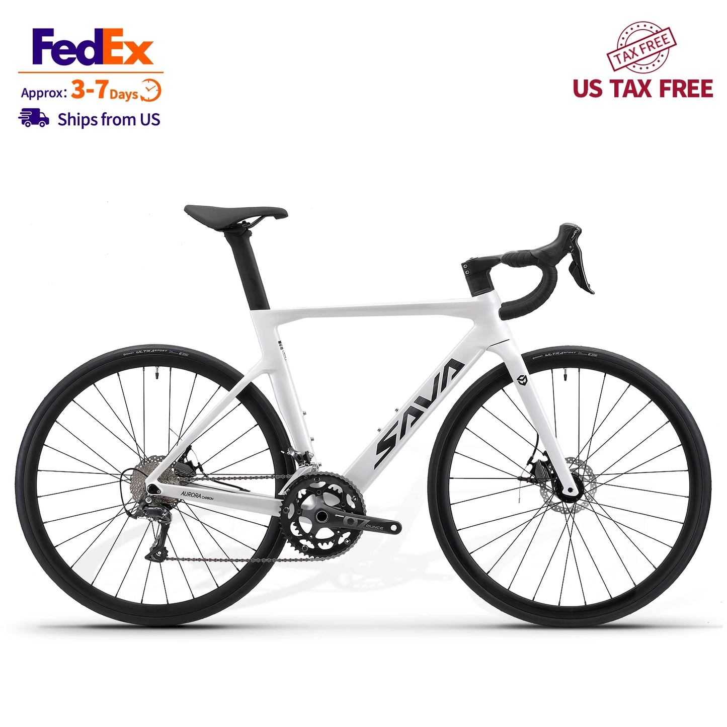 Ships from US  SAVA Carbon Fiber Road Bike R08-R3000 with SHIMAN0 SORA R3000 18Speed 9.6kg Dual Disc Brakes